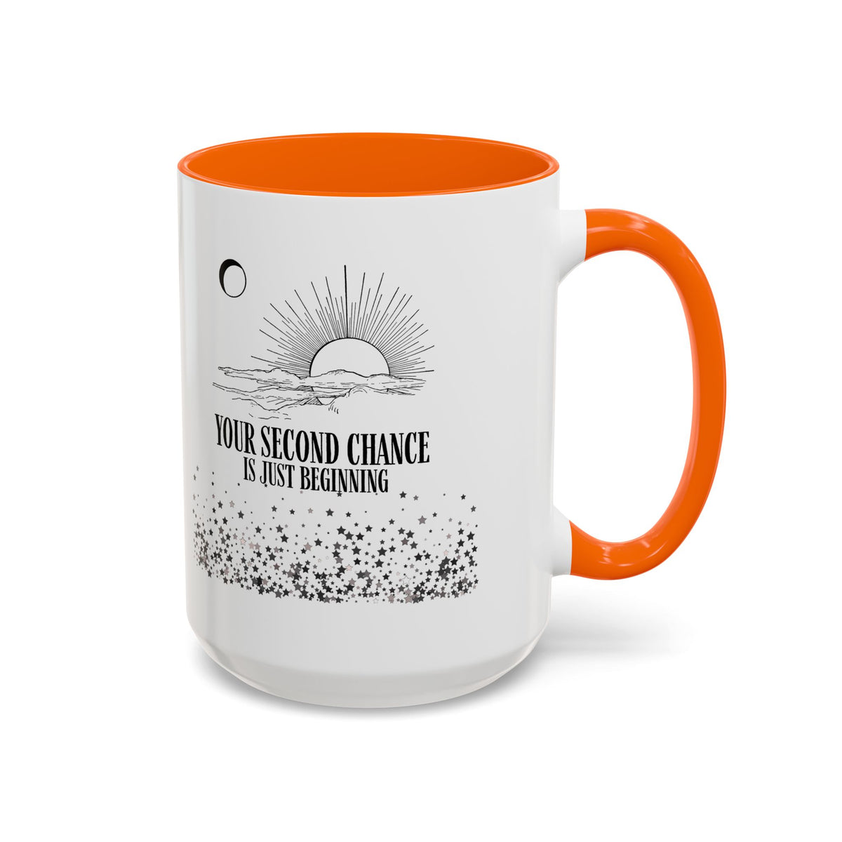 Inspirational Sunrise Coffee Mug — "Your Second Chance Is Just Beginning"