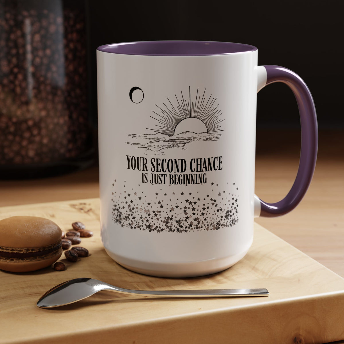 Inspirational Sunrise Coffee Mug — "Your Second Chance Is Just Beginning"