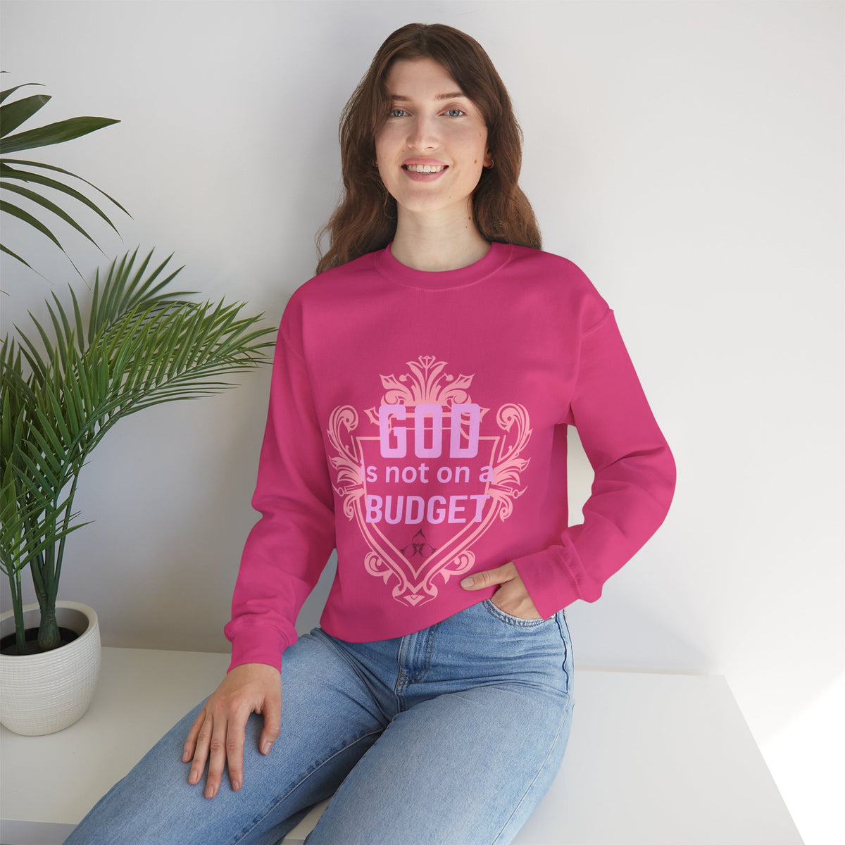 God Is Not On a Budget Crewneck Sweatshirt M