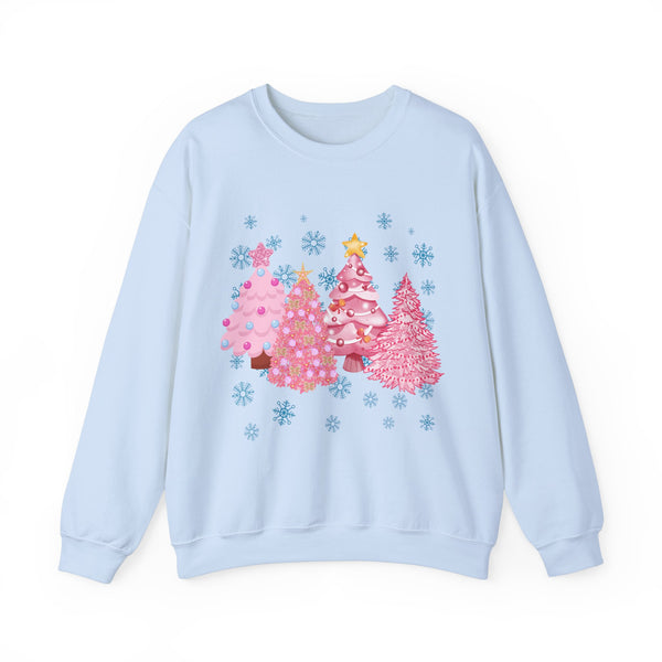 Pink Christmas Trees Crewneck Sweatshirt