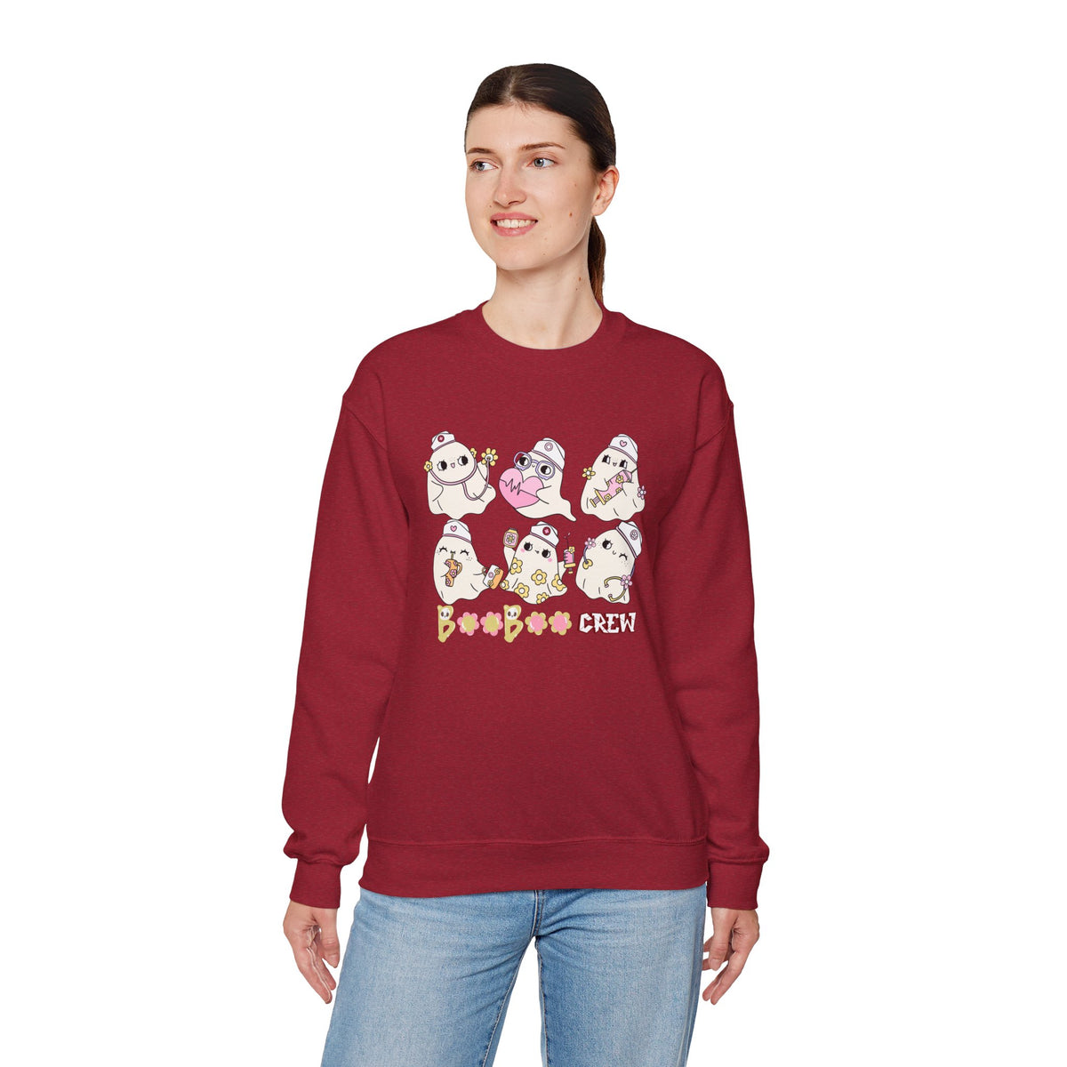 Nurse Ghost Boo Boo Crew Sweatshirt