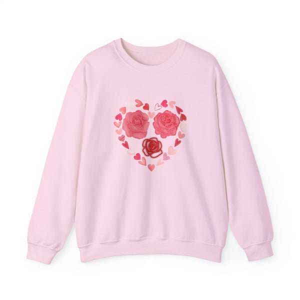 Flower, Hearts Crewneck Sweatshirt