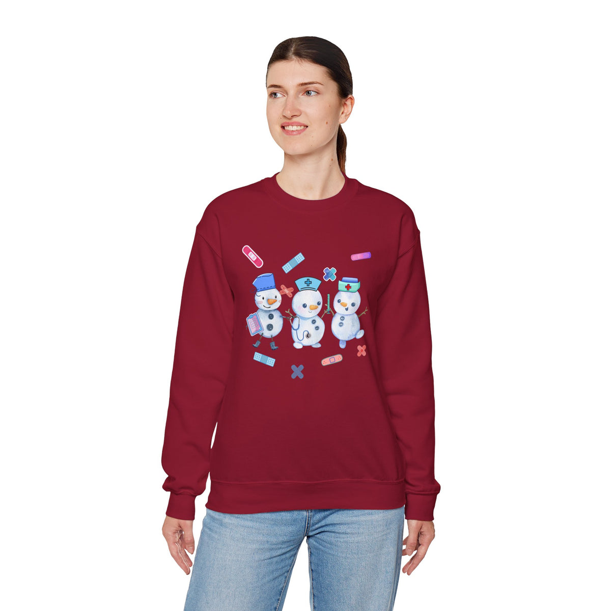 Nurse Snowman Crewneck Sweatshirt