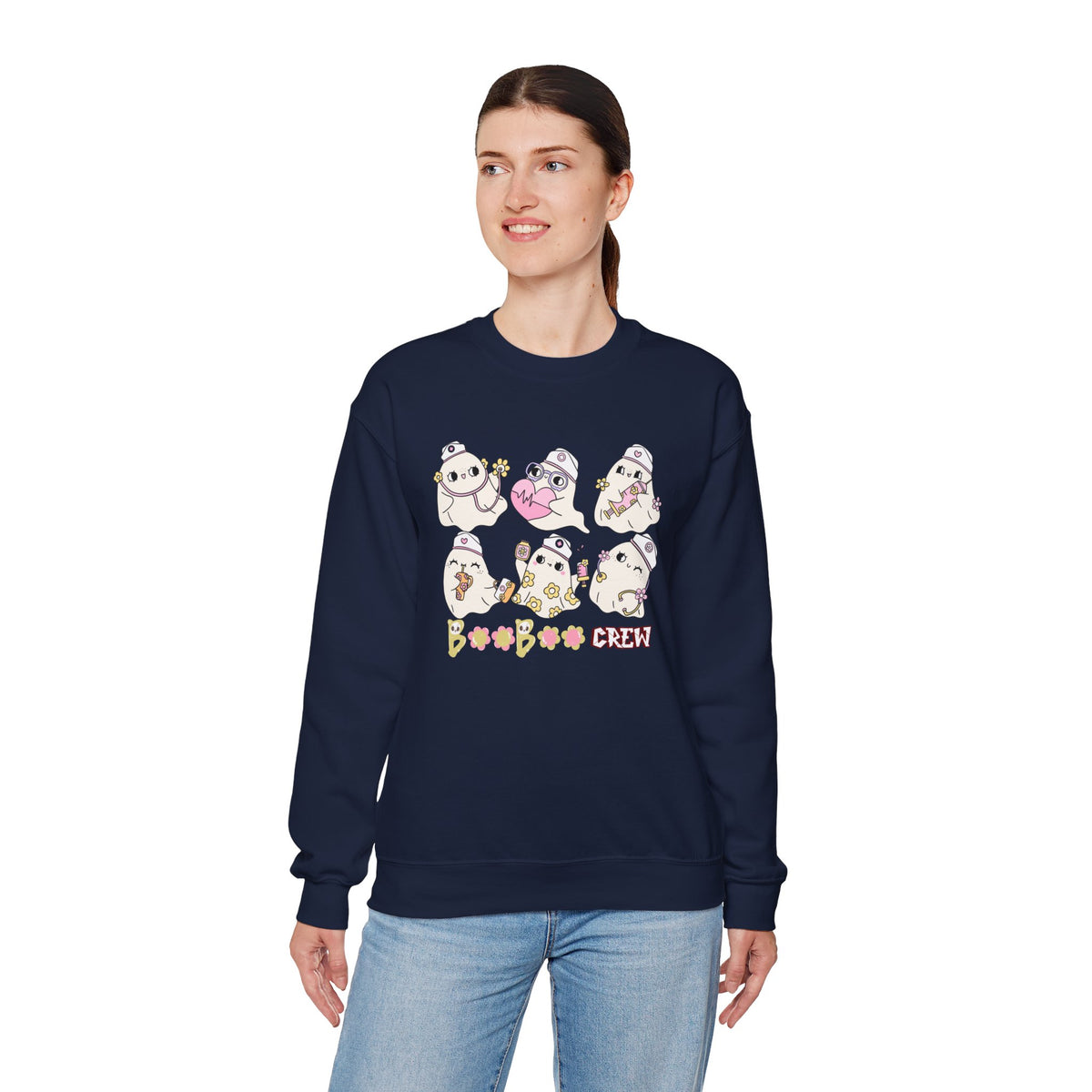 Nurse Ghost Boo Boo Crew Sweatshirt