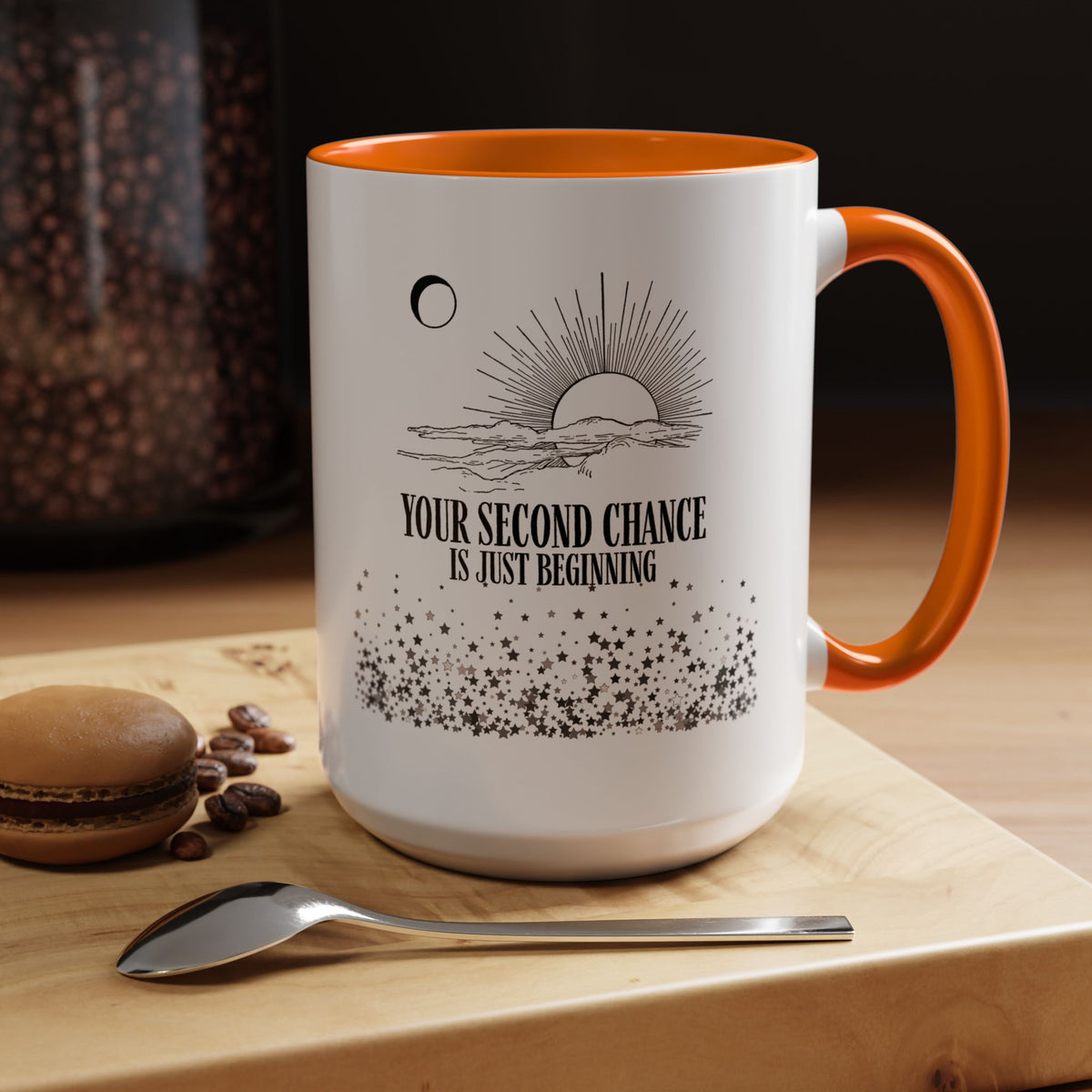 Inspirational Sunrise Coffee Mug — "Your Second Chance Is Just Beginning"