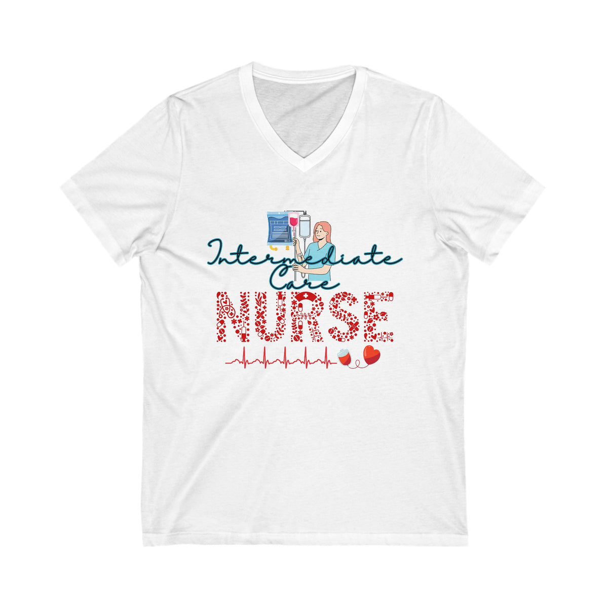 Intermediate Care Nurse, V Neck Tshirt