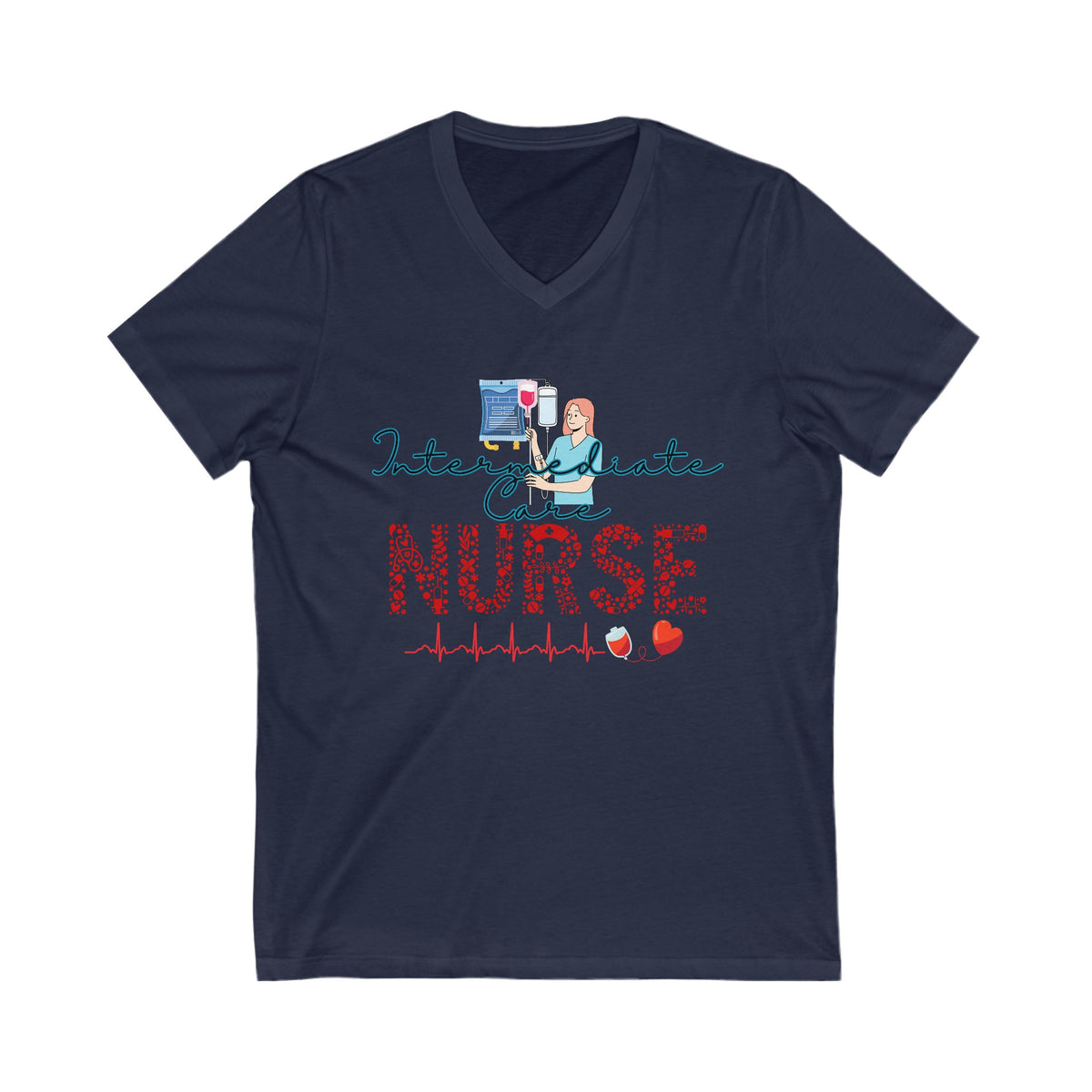 Intermediate Care Nurse, V Neck Tshirt