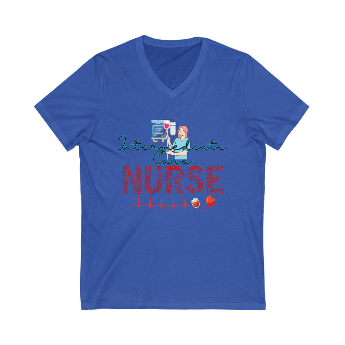 Intermediate Care Nurse, V Neck Tshirt