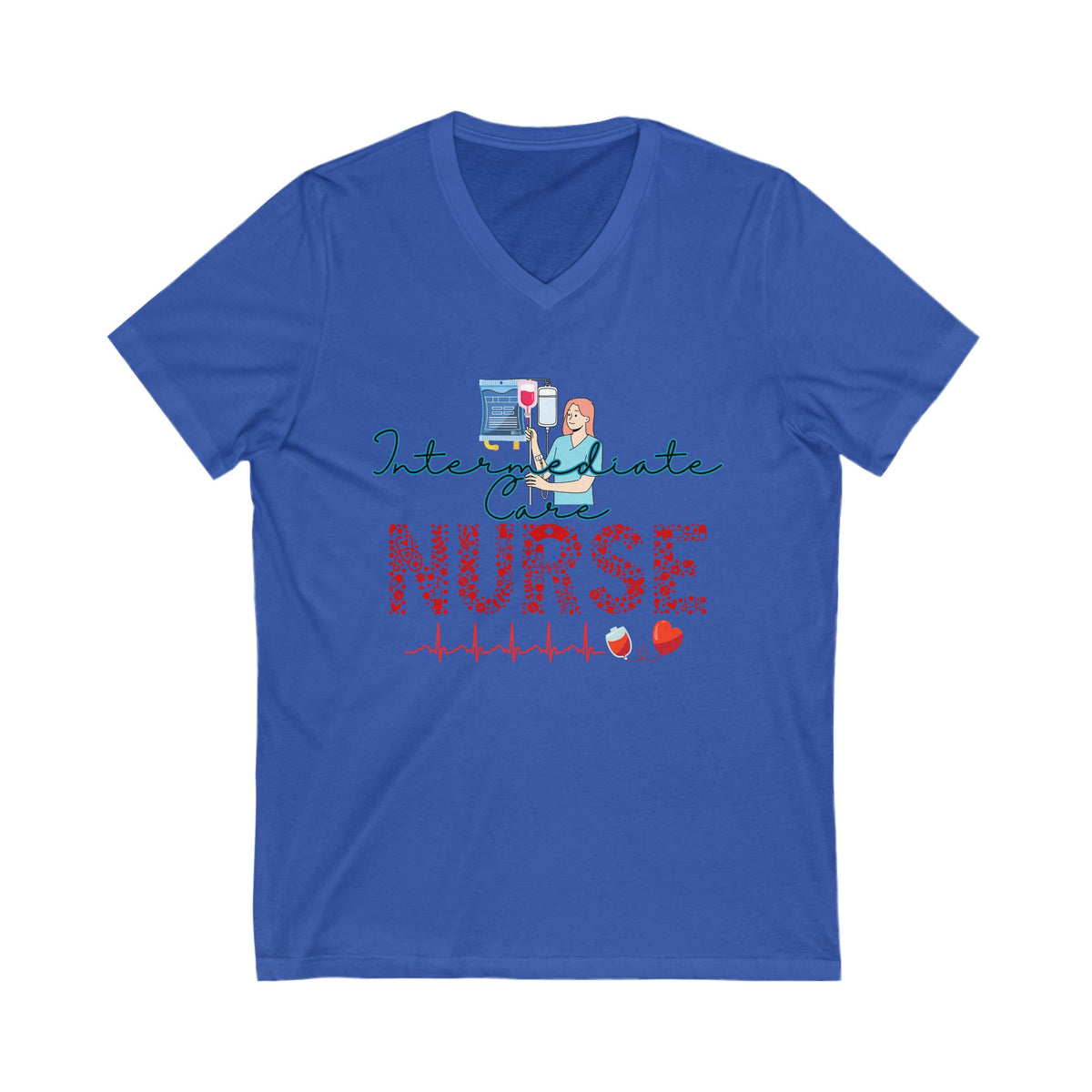 Intermediate Care Nurse, V Neck Tshirt