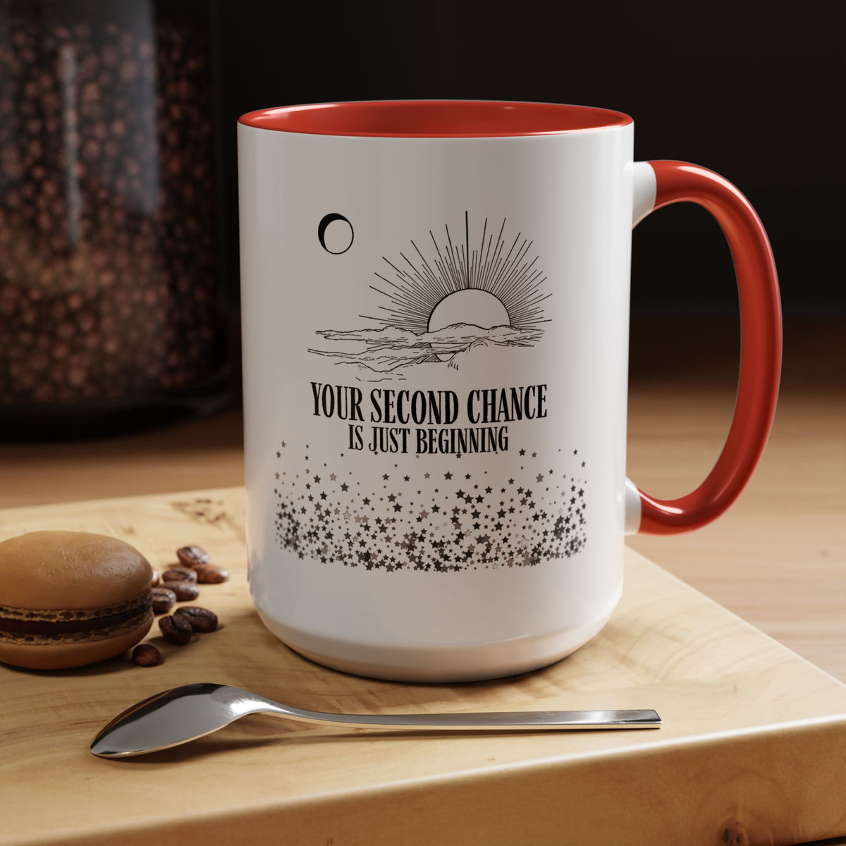 Inspirational Sunrise Coffee Mug — "Your Second Chance Is Just Beginning"