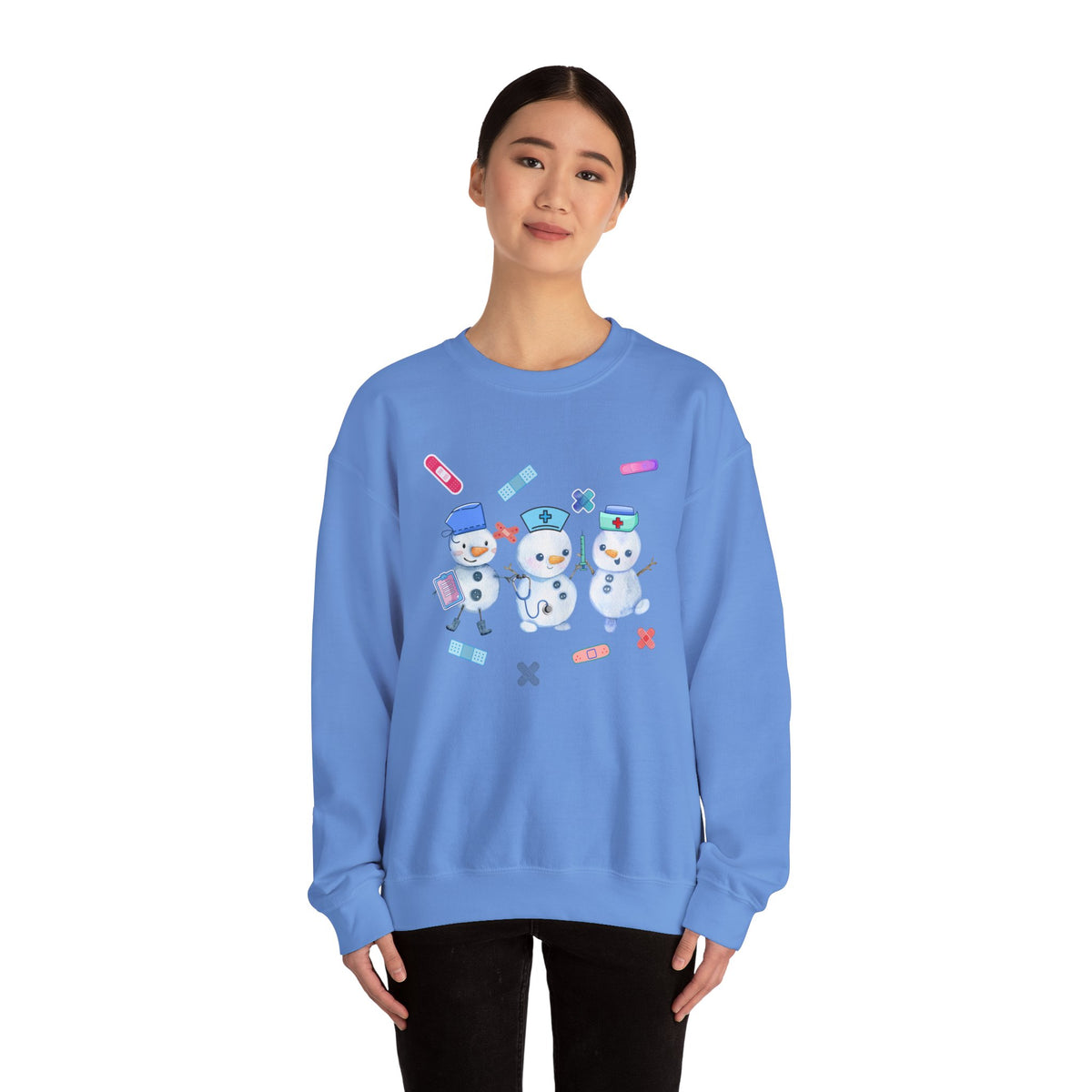 Nurse Snowman Crewneck Sweatshirt