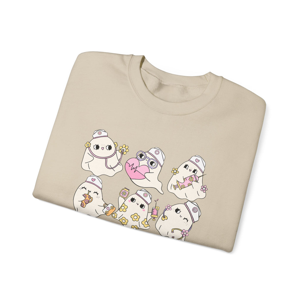 Nurse Ghost Boo Boo Crew Sweatshirt