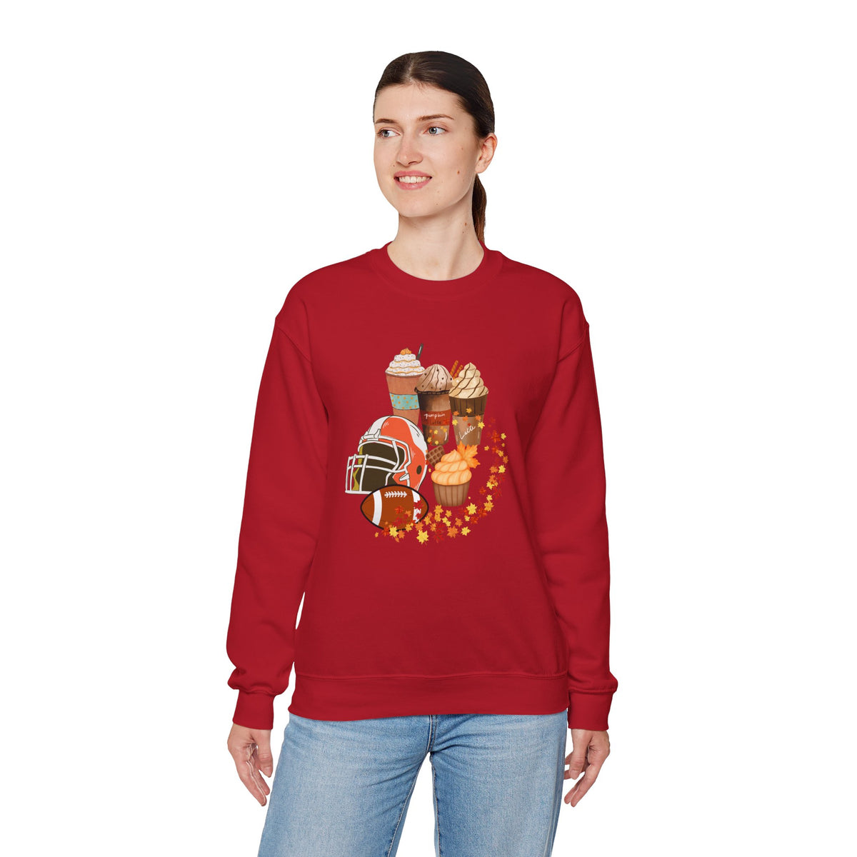 Fall Football and Coffee Crewneck Sweatshirt