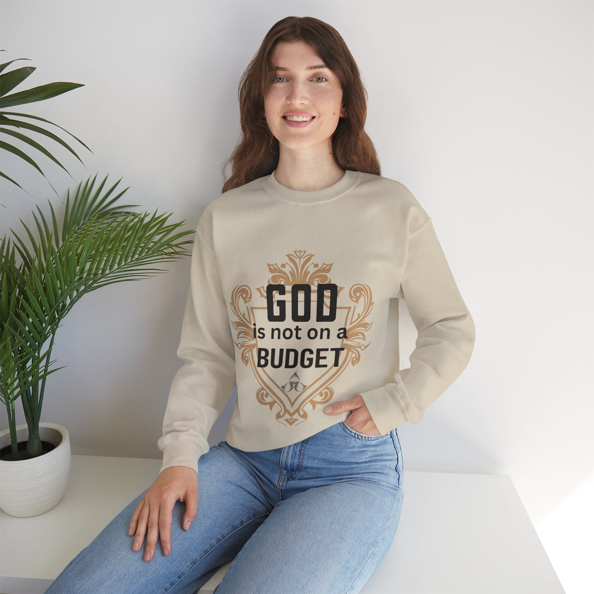 God Is Not On a Budget Crewneck Sweatshirt M