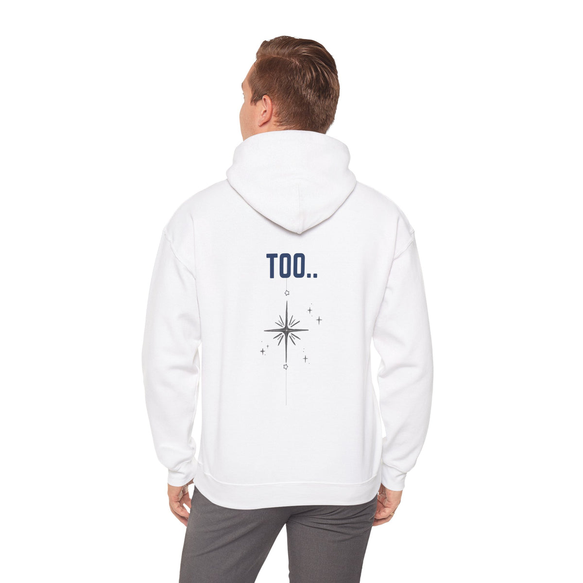 Hoodie — "Happiness Includes You Too" Minimal Star Graphic