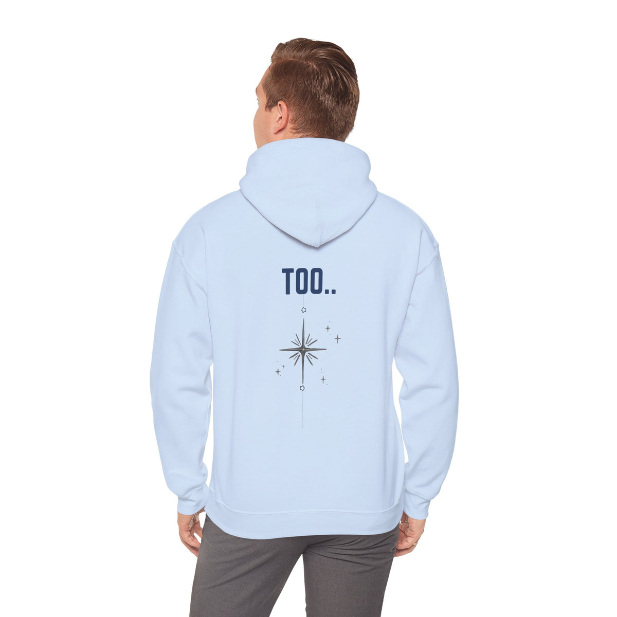 Hoodie — "Happiness Includes You Too" Minimal Star Graphic