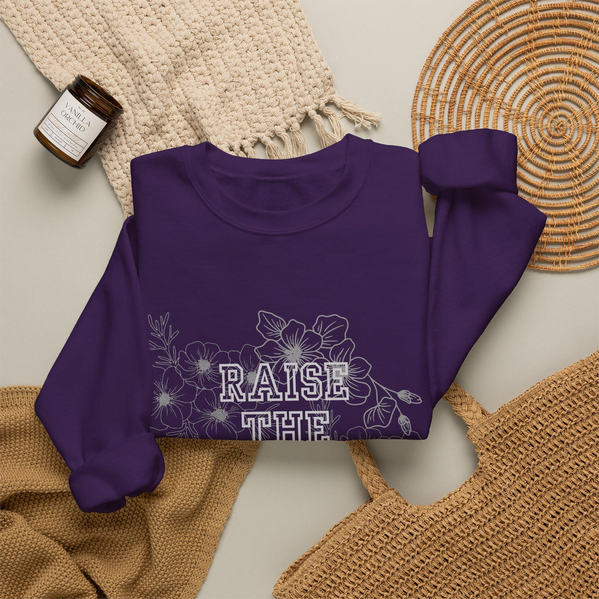 Crewneck Sweatshirt — "Raise the Ceiling" Floral Graphic