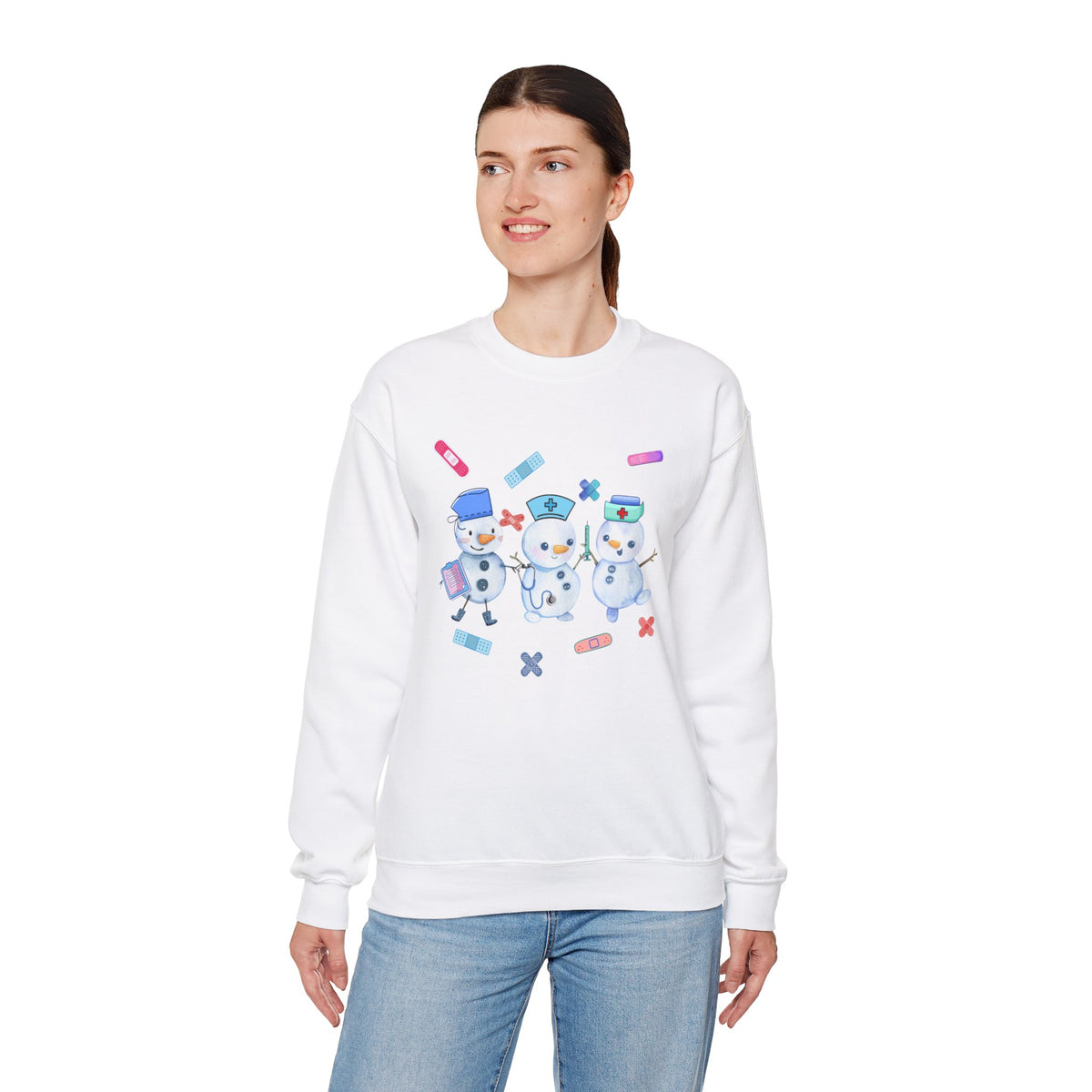 Nurse Snowman Crewneck Sweatshirt