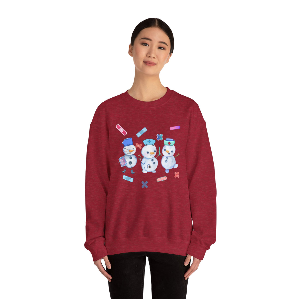 Nurse Snowman Crewneck Sweatshirt