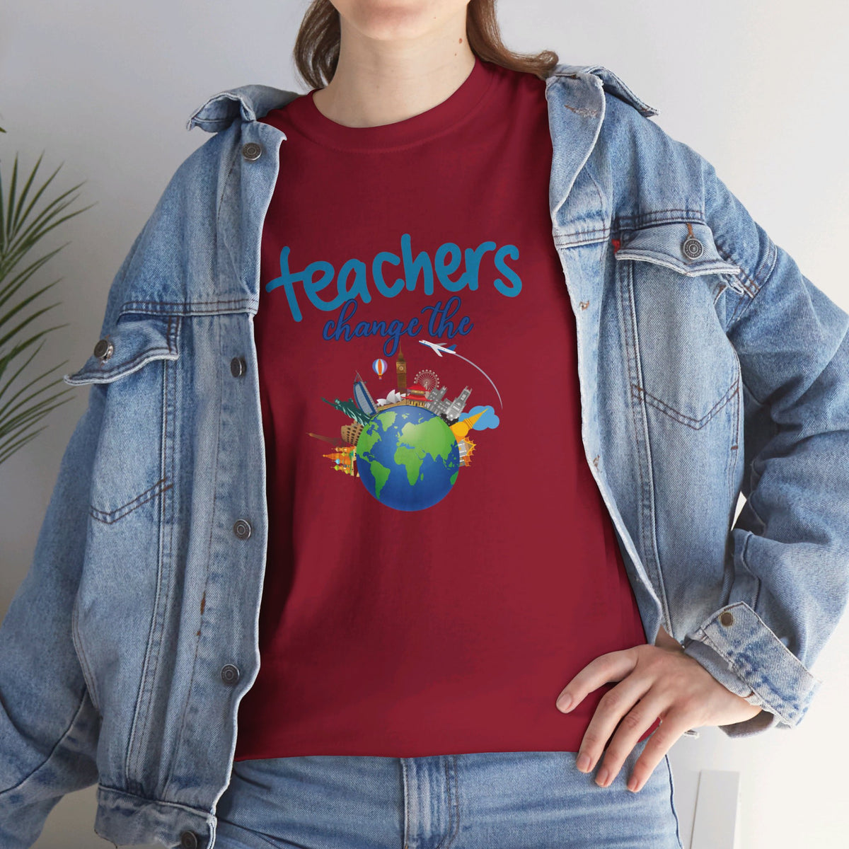 Teachers Changes the World, Crewneck Tshirt