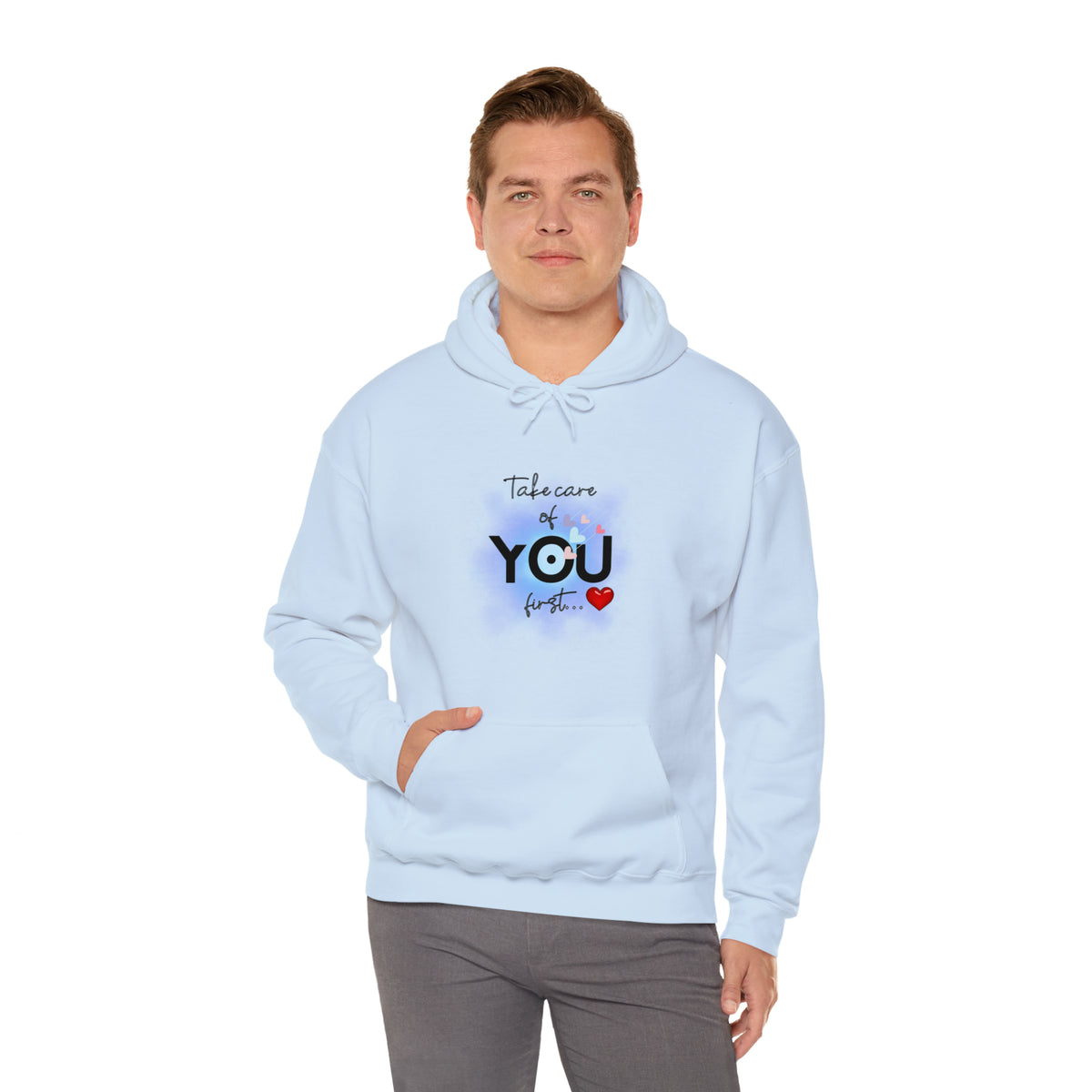 Take Care of YOU first Heavy Blend™ Hooded Sweatshirt