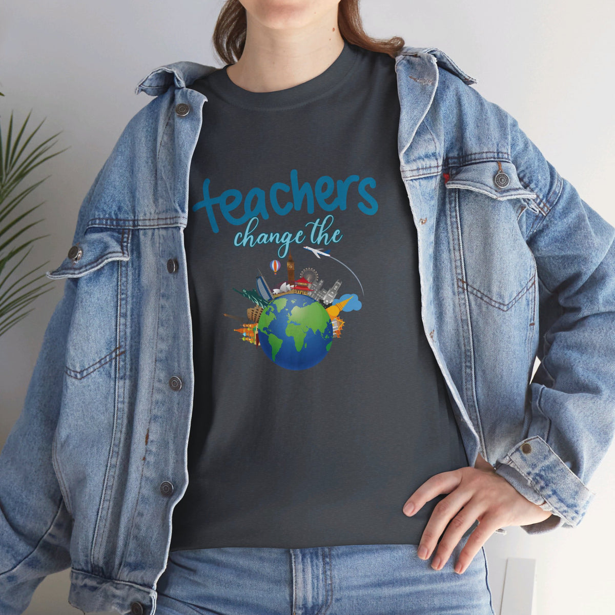 Teachers Changes the World, Crewneck Tshirt