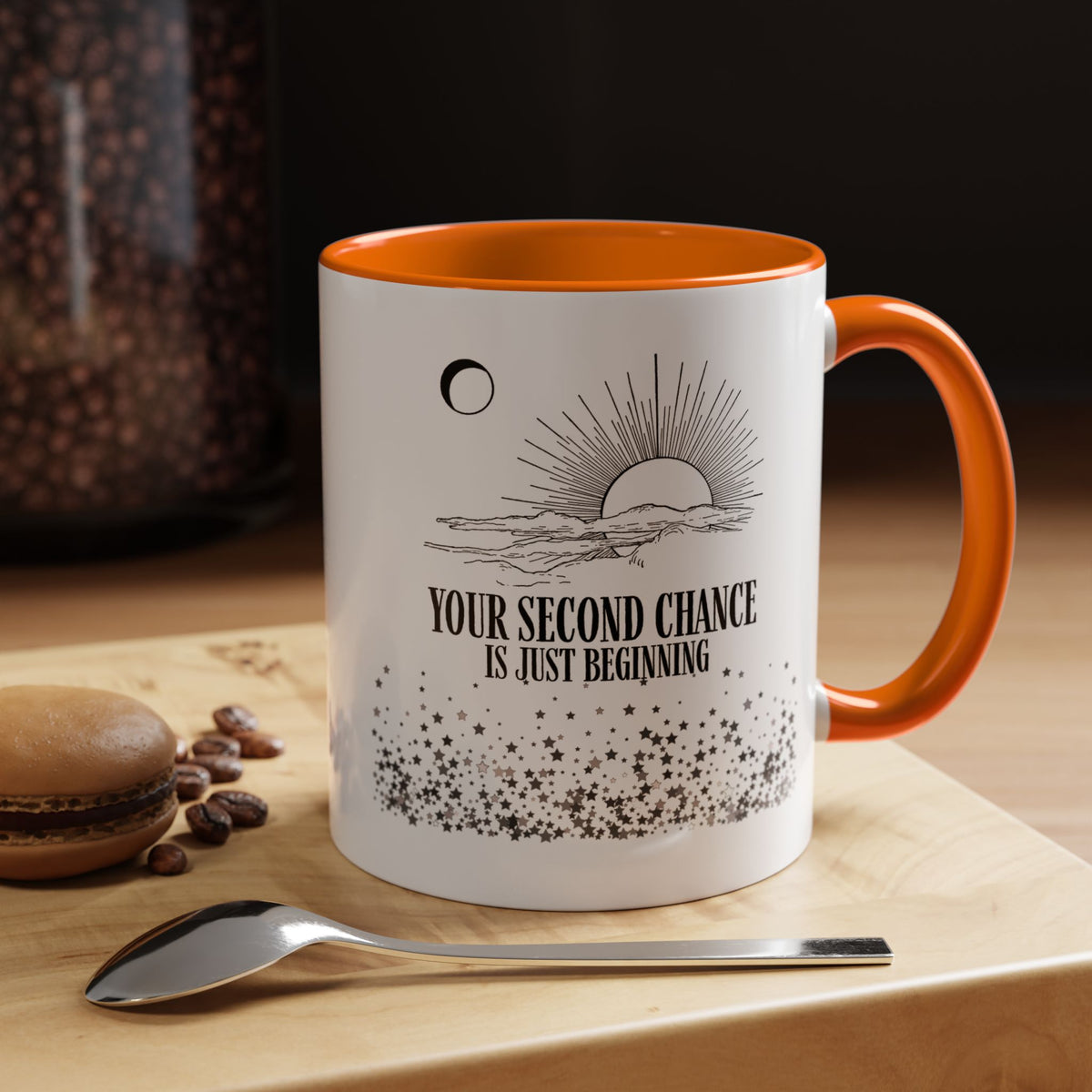 Inspirational Sunrise Coffee Mug — "Your Second Chance Is Just Beginning"