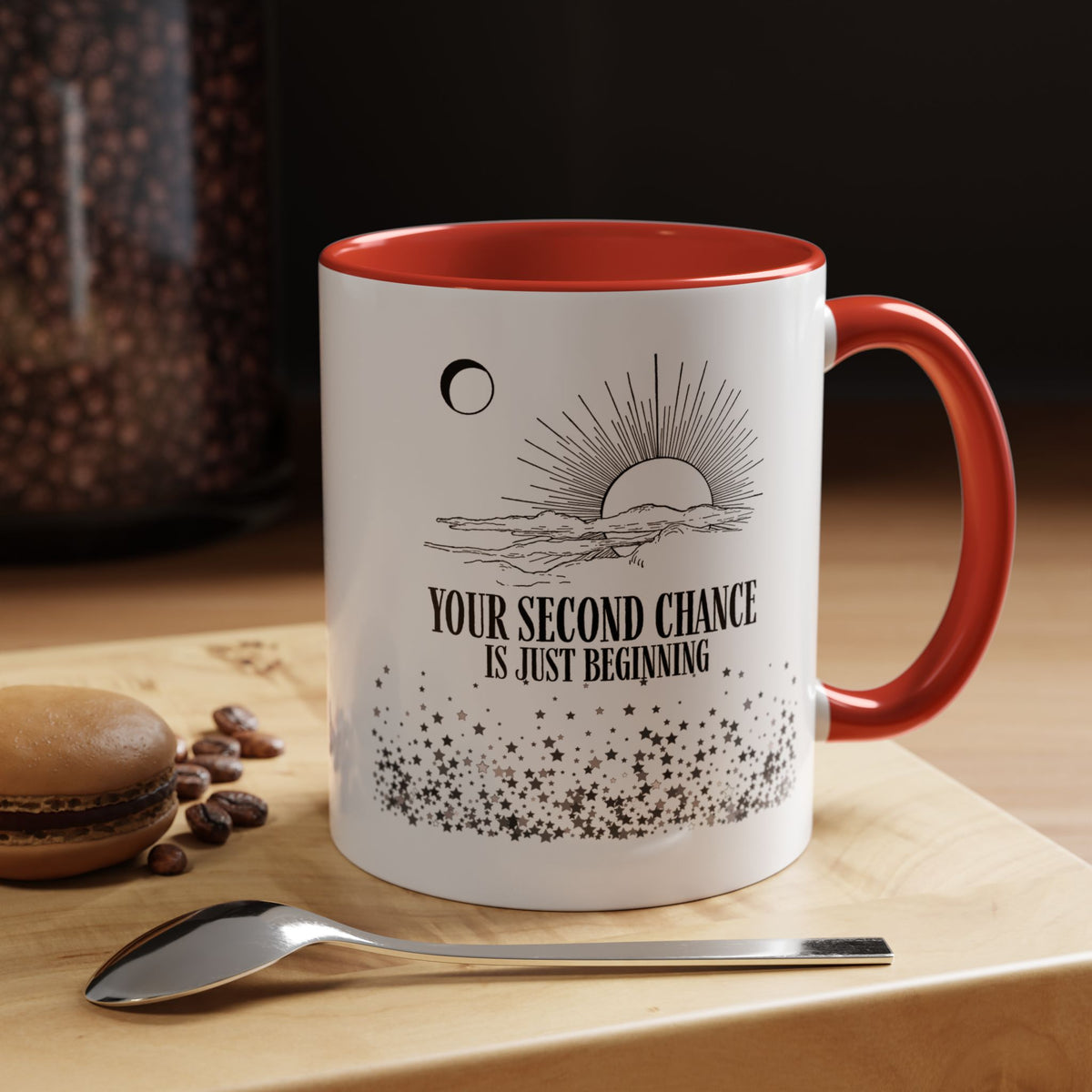 Inspirational Sunrise Coffee Mug — "Your Second Chance Is Just Beginning"
