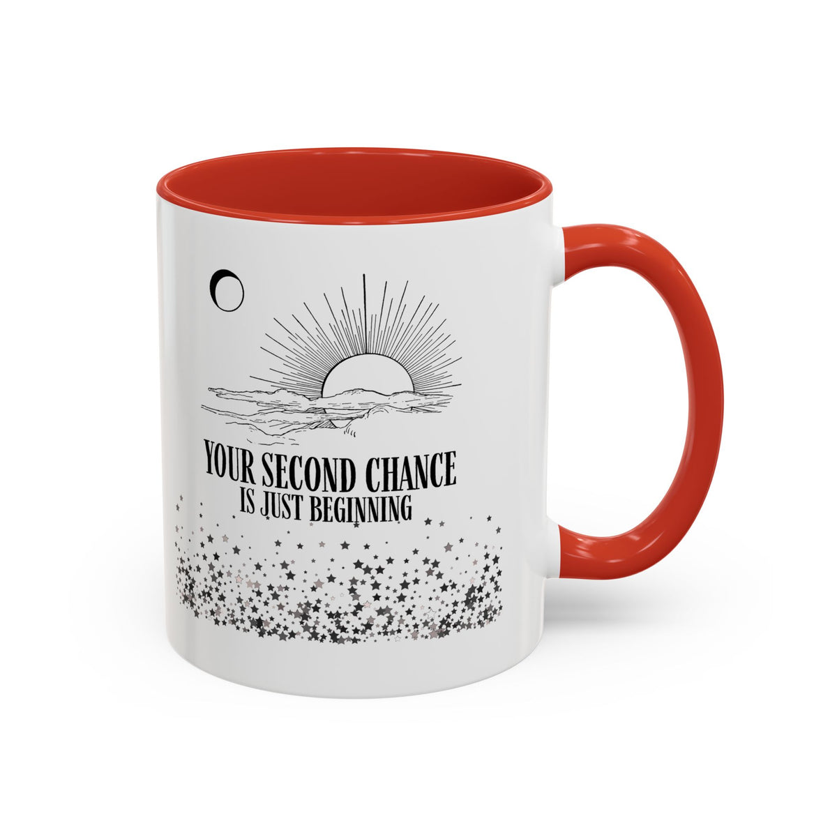 Inspirational Sunrise Coffee Mug — "Your Second Chance Is Just Beginning"