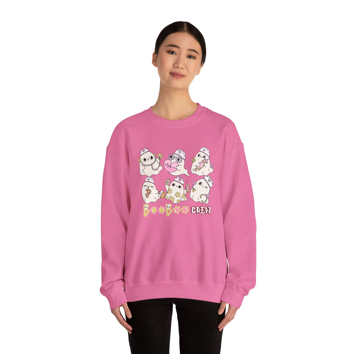 Nurse Ghost Boo Boo Crew Sweatshirt