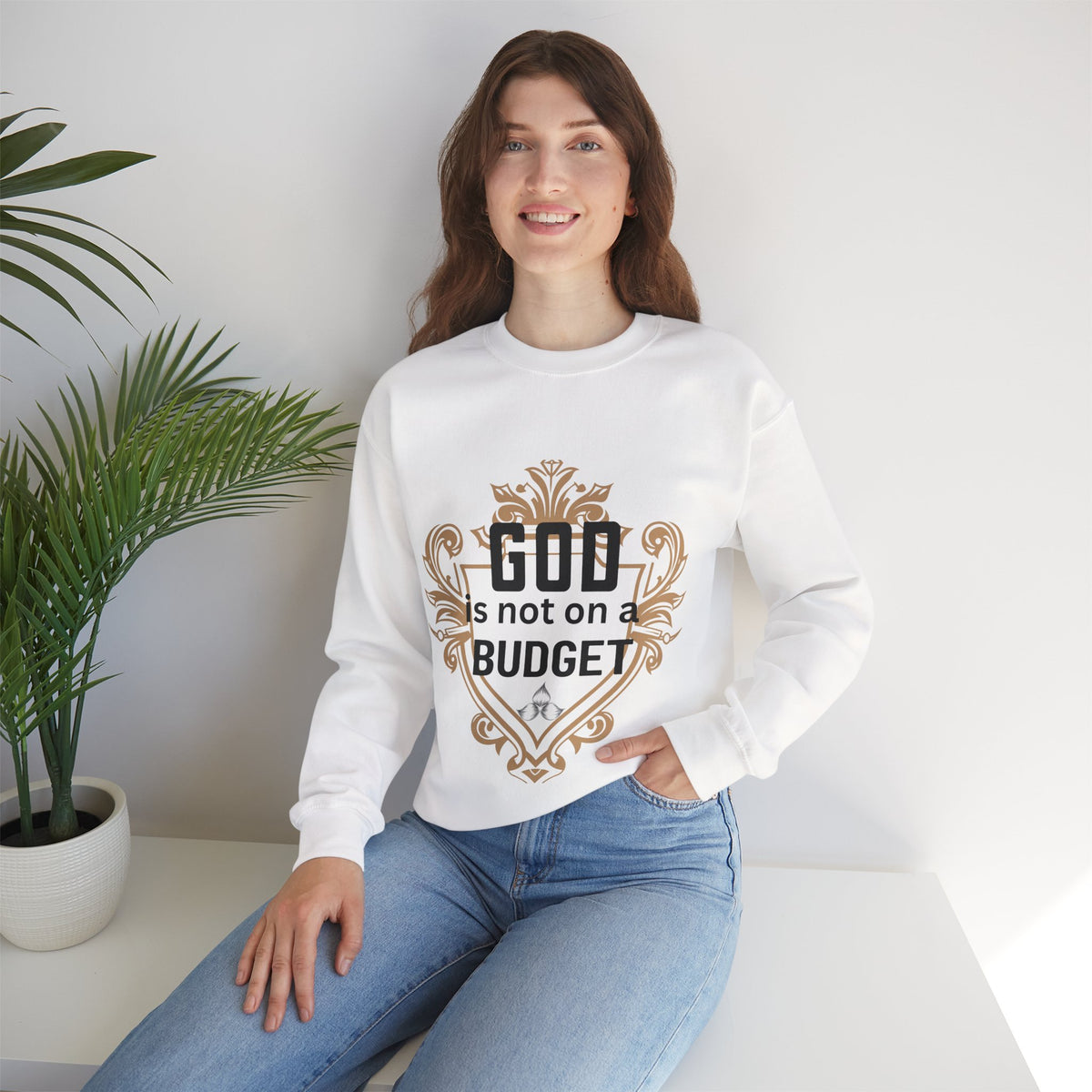 God Is Not On a Budget Crewneck Sweatshirt M