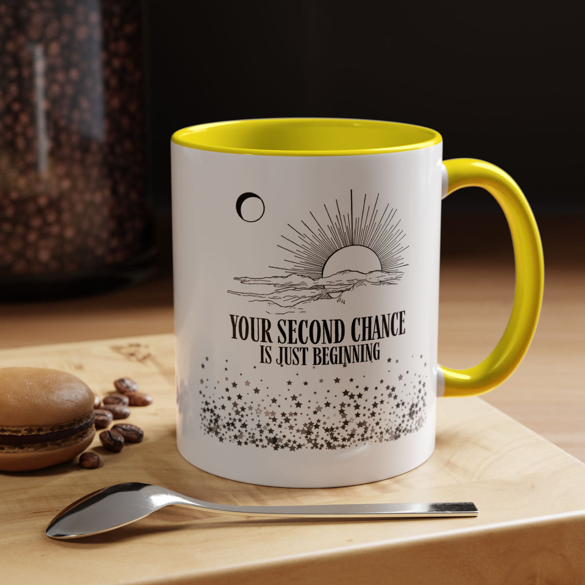 Inspirational Sunrise Coffee Mug — "Your Second Chance Is Just Beginning"