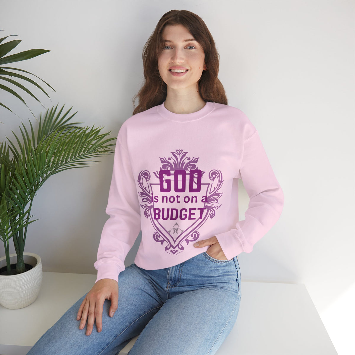 God Is Not On a Budget Crewneck Sweatshirt M