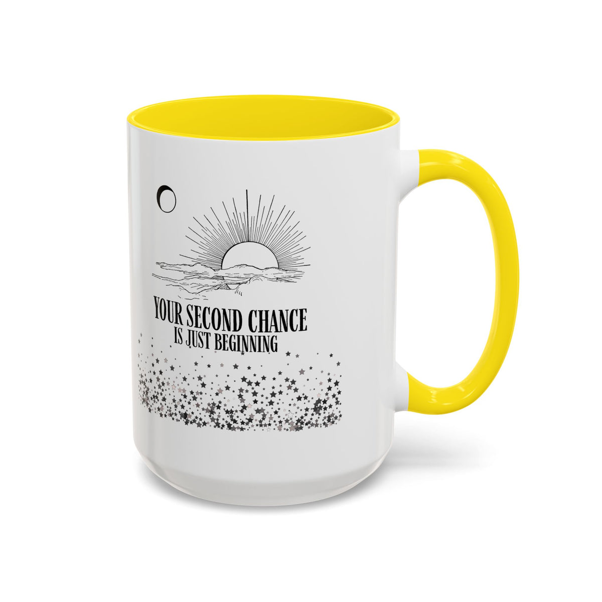 Inspirational Sunrise Coffee Mug — "Your Second Chance Is Just Beginning"