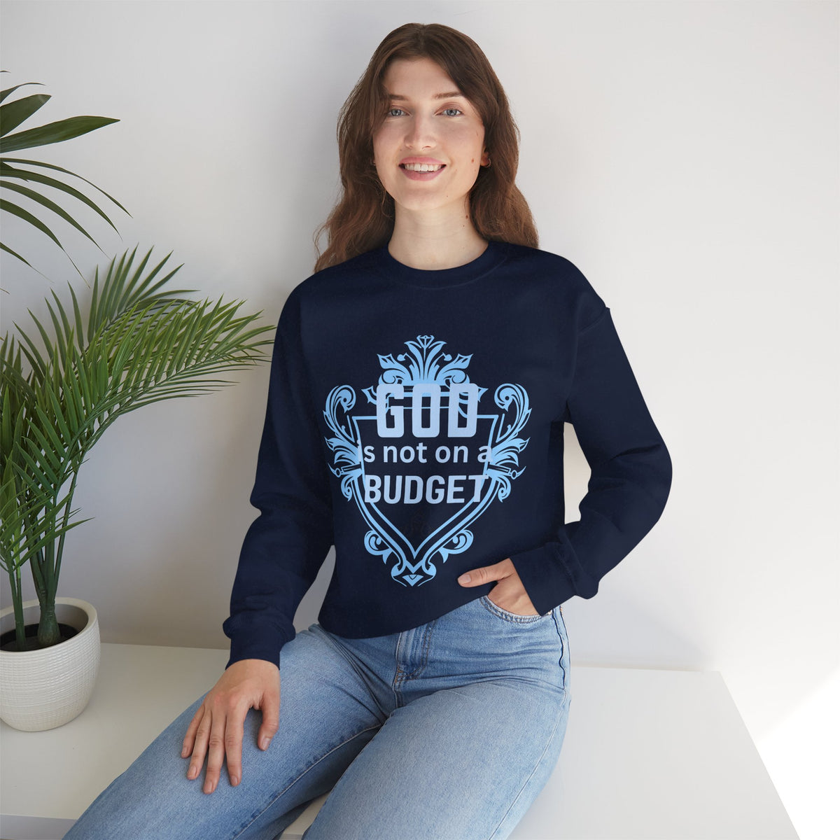 God Is Not On a Budget Crewneck Sweatshirt M