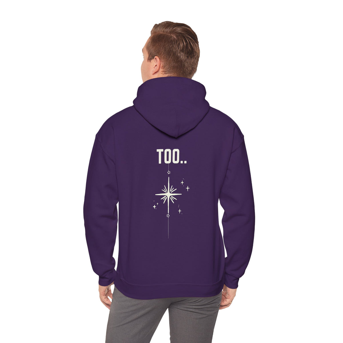 Hoodie — "Happiness Includes You Too" Minimal Star Graphic