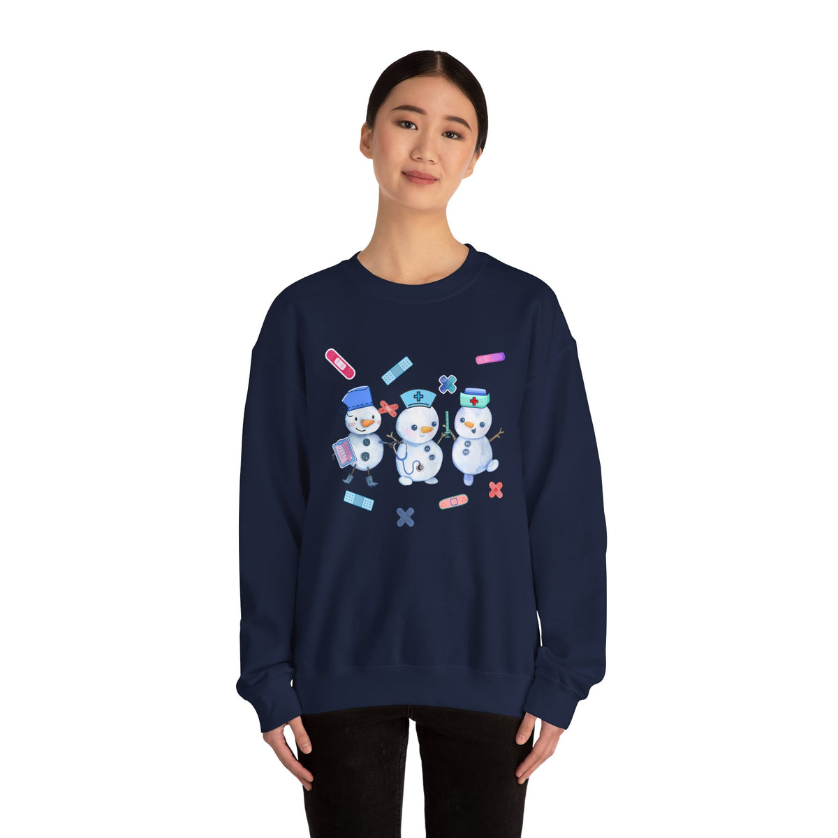 Nurse Snowman Crewneck Sweatshirt