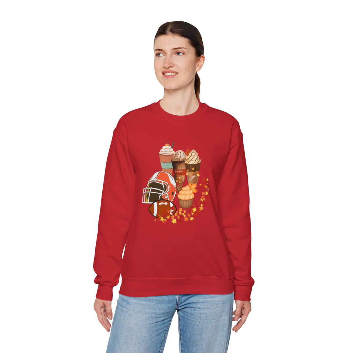 Fall Football and Coffee Crewneck Sweatshirt