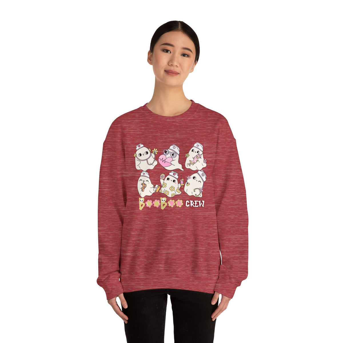 Nurse Ghost Boo Boo Crew Sweatshirt