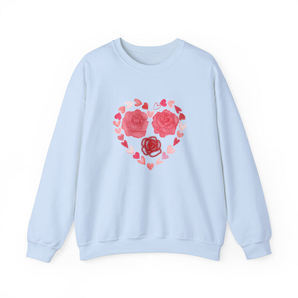 Flower, Hearts Crewneck Sweatshirt