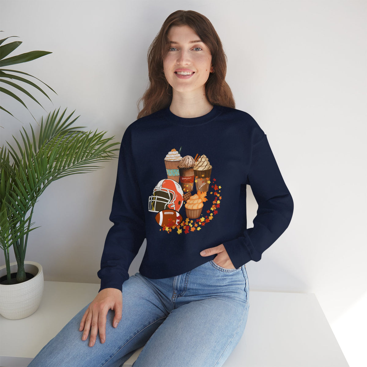 Fall Football and Coffee Crewneck Sweatshirt