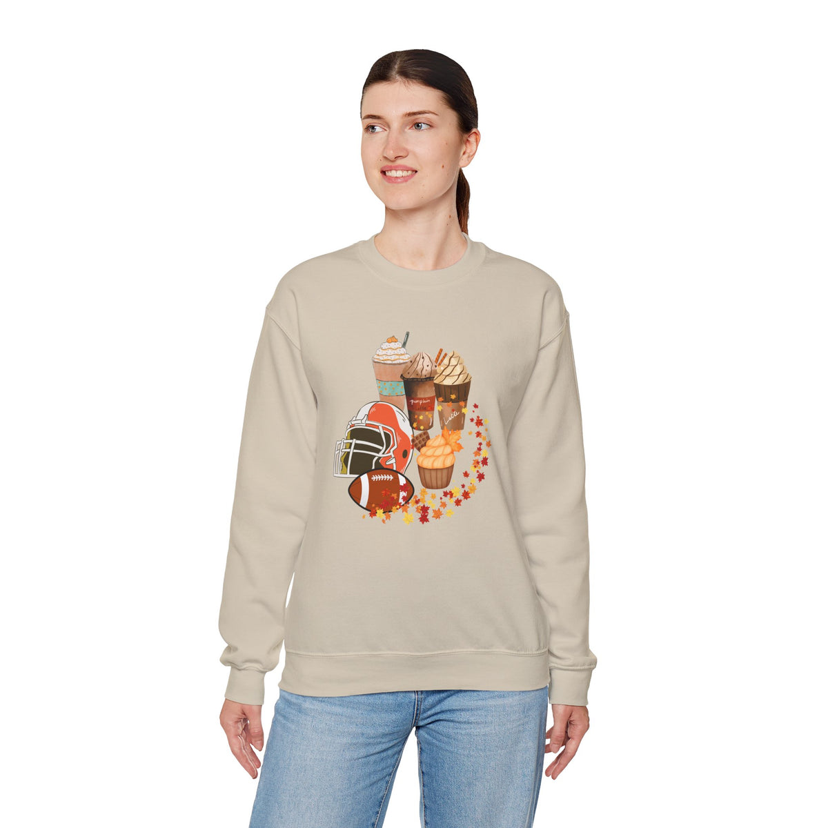 Fall Football and Coffee Crewneck Sweatshirt