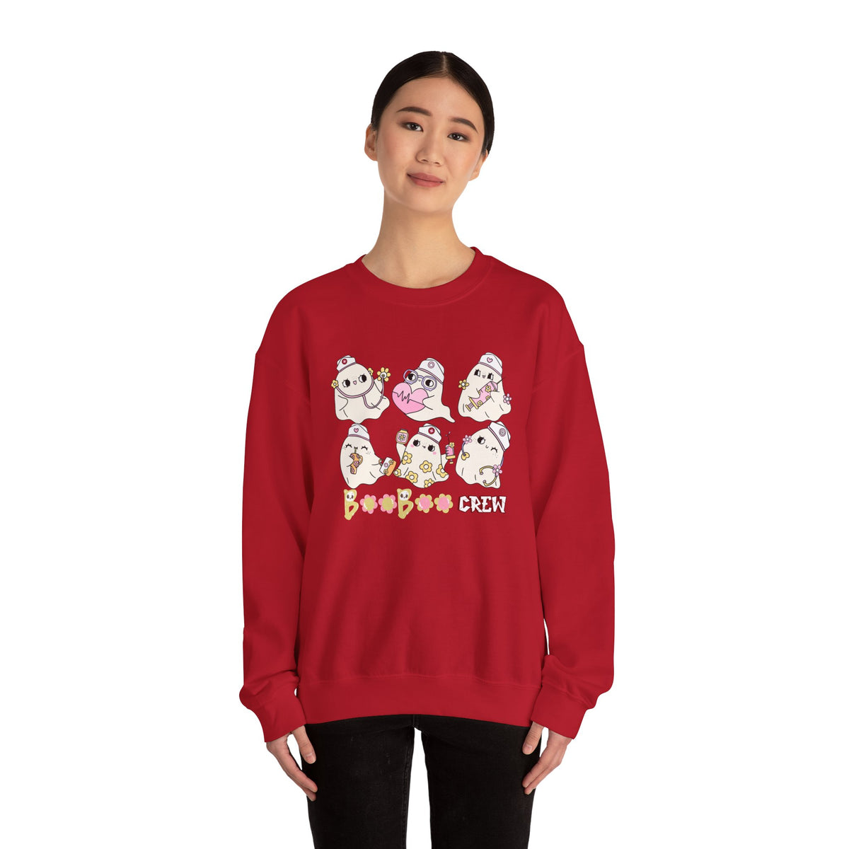 Nurse Ghost Boo Boo Crew Sweatshirt