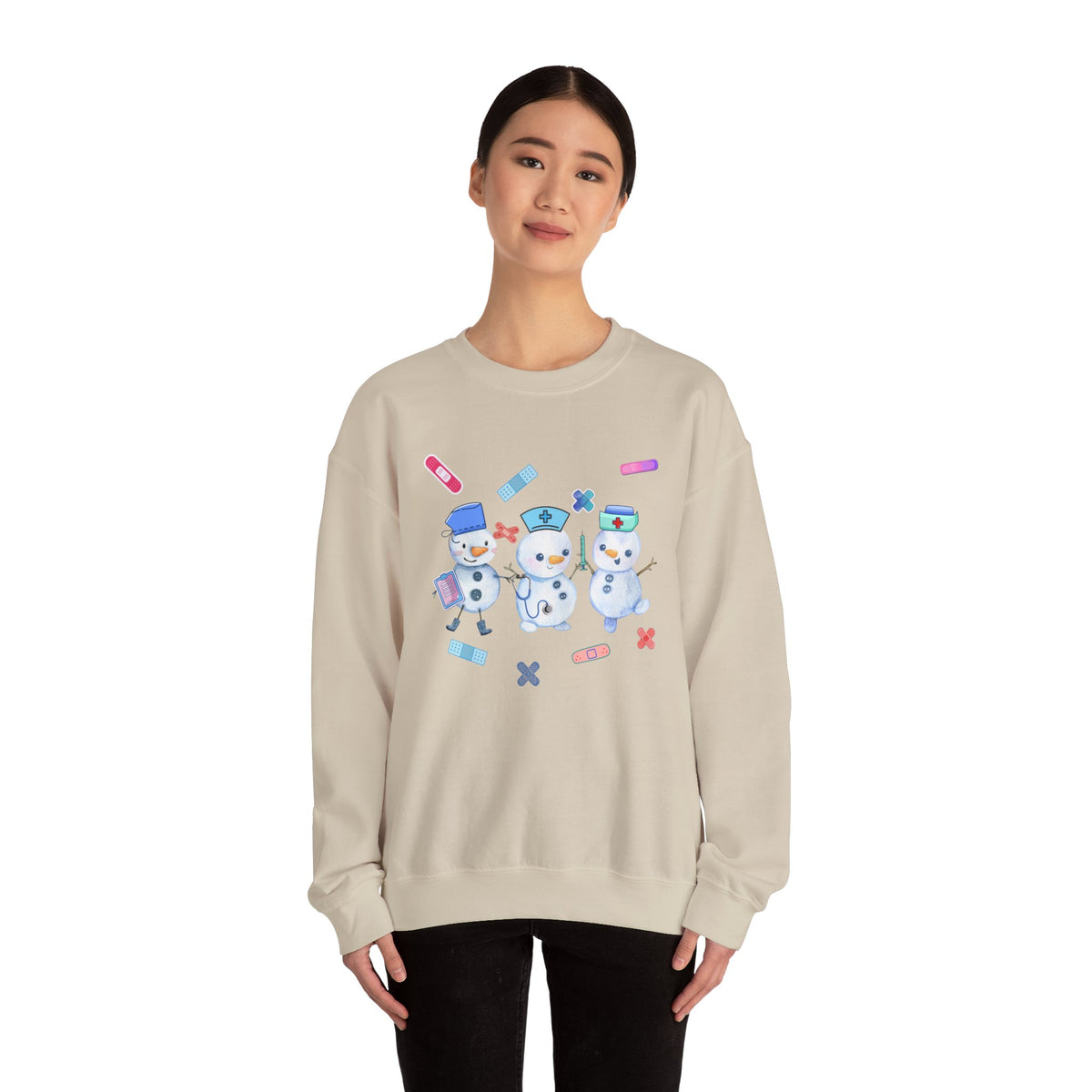 Nurse Snowman Crewneck Sweatshirt