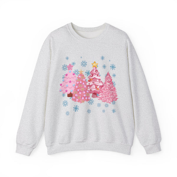 Pink Christmas Trees Crewneck Sweatshirt