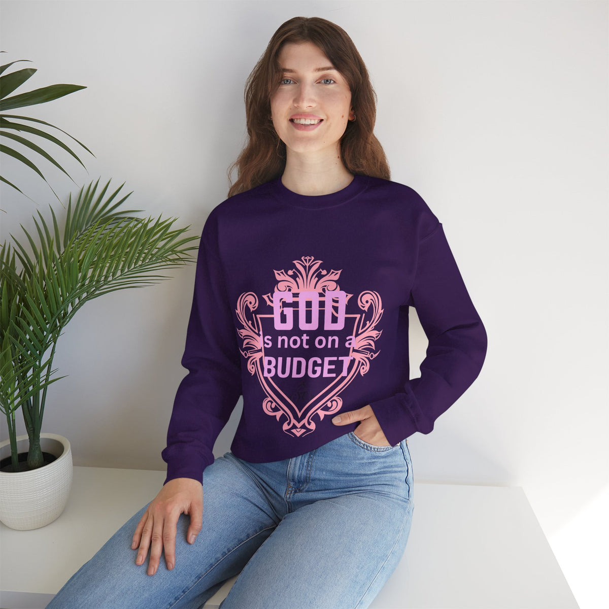 God Is Not On a Budget Crewneck Sweatshirt M