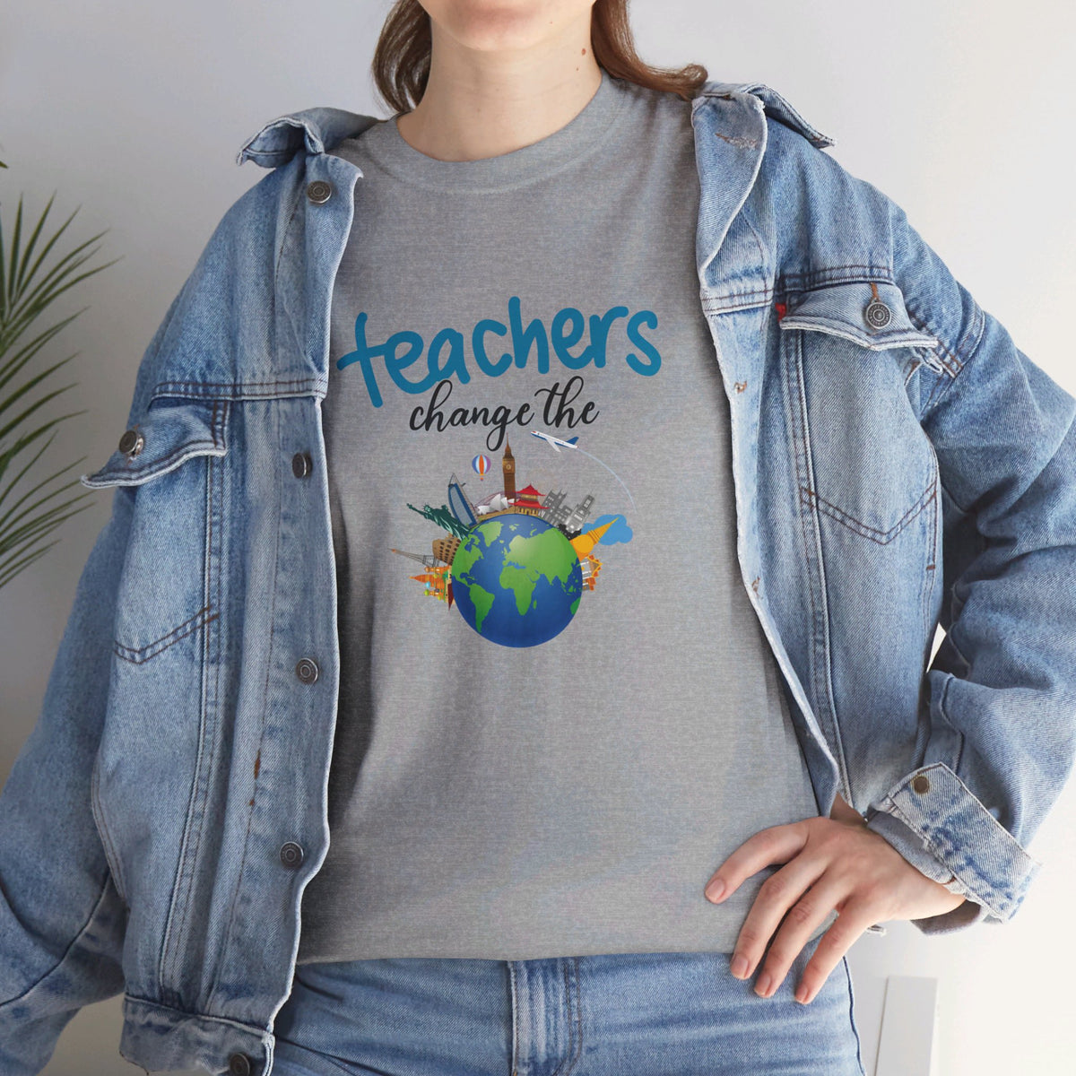 Teachers Changes the World, Crewneck Tshirt