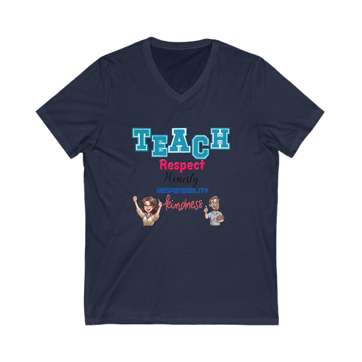 Teach Kindness,  V-Neck Tshirt