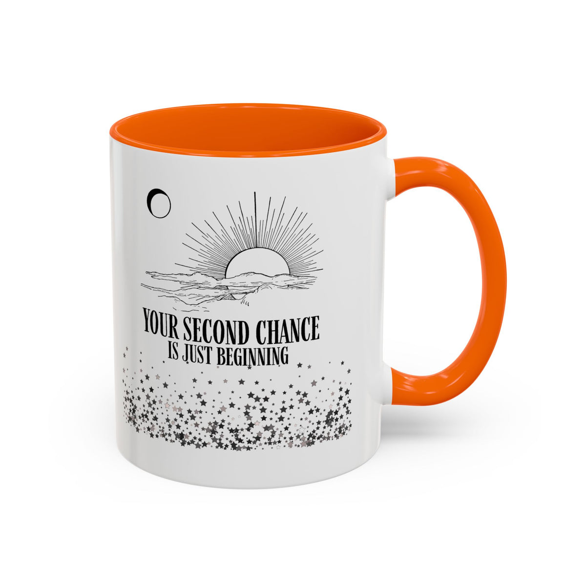 Inspirational Sunrise Coffee Mug — "Your Second Chance Is Just Beginning"