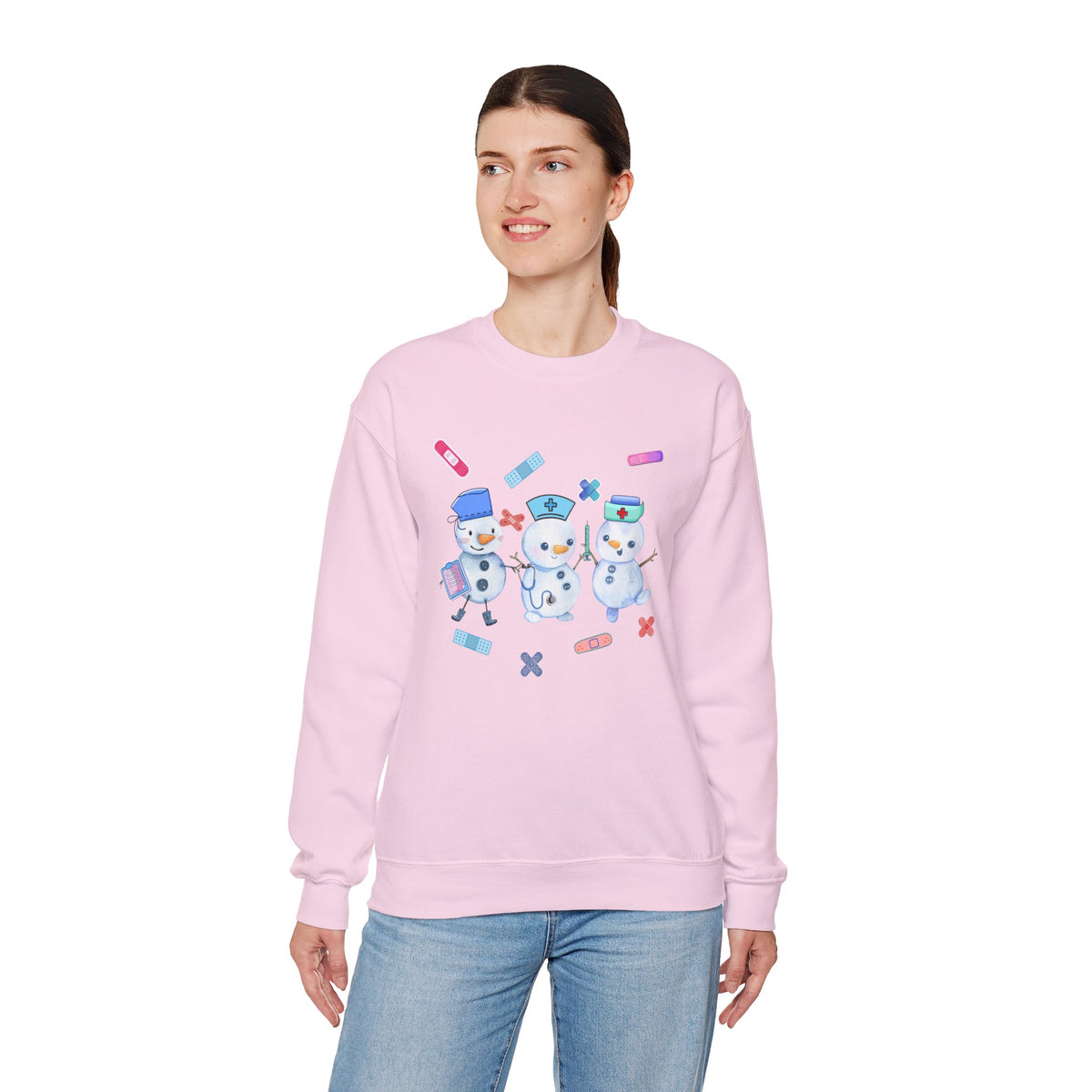 Nurse Snowman Crewneck Sweatshirt